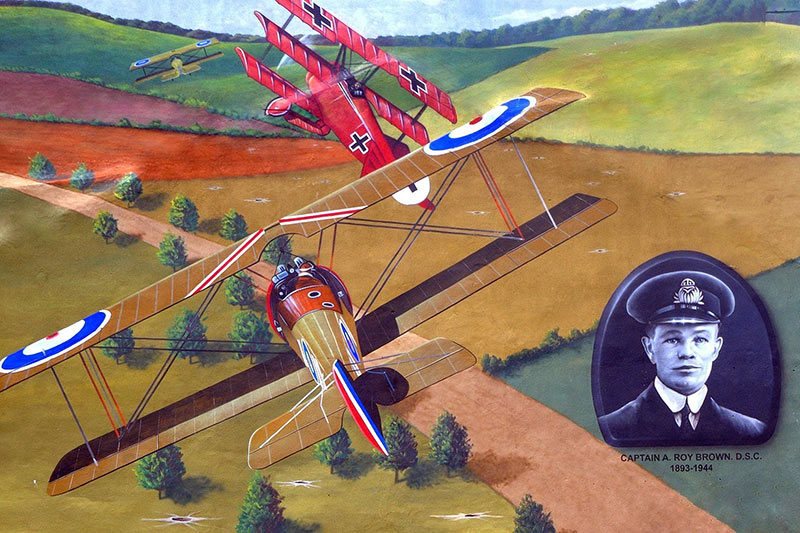 image of the Roy Brown plane mural