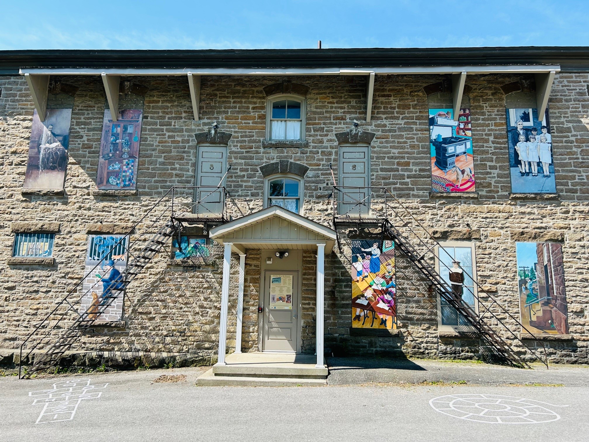 murals on the back of the museum