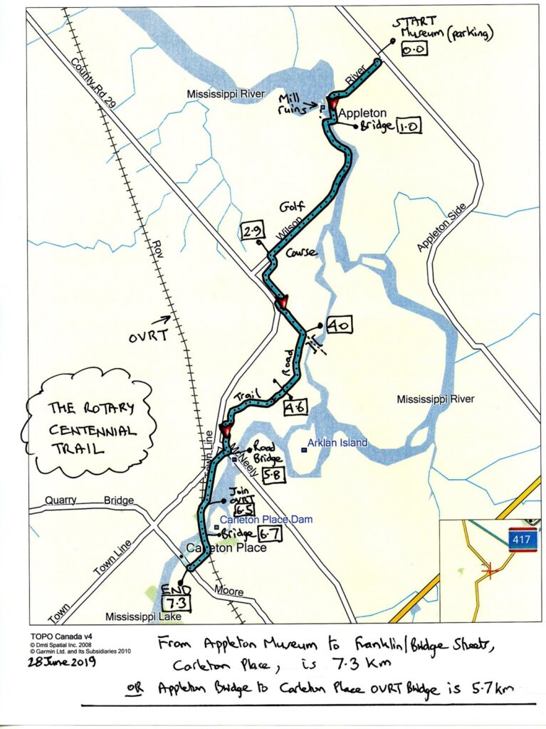 Map of Rotary Centennial Trail